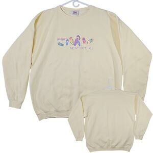 Vintage Top Threads Newport RI Flip Flops Graphic Crewneck Sweater Large